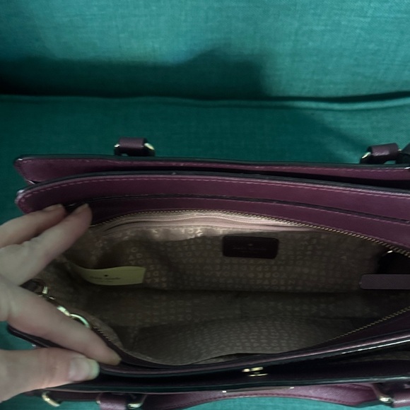 Kate Spade Laurel Way Reese Satchel and Stacy Wallet Deep Plum perfect for Fall - Picture 7 of 9